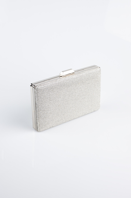 Abendtasche Steinbesetzt Silber SH863