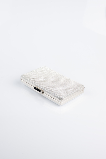Abendtasche Steinbesetzt Silber SH863