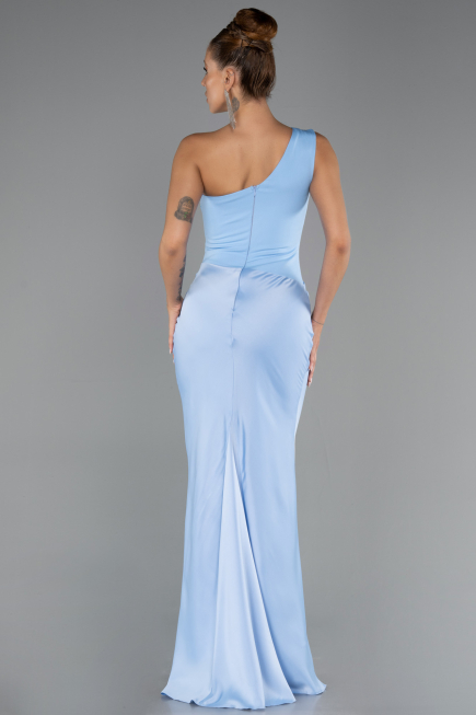 Abschlusskleid Lang Satin Eisblau ABU6331