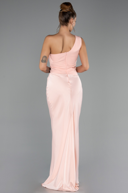 Abschlusskleid Lang Satin Lachs ABU6331