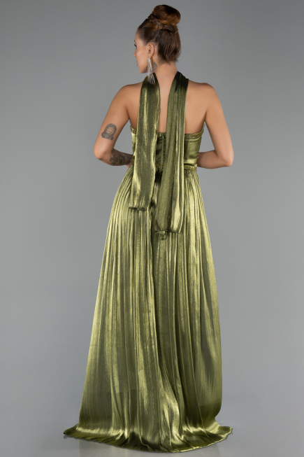 Abendkleid Lang Chiffon Öl Grün ABU6531