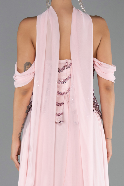 Abendkleid Lang Chiffon Puder ABU6532