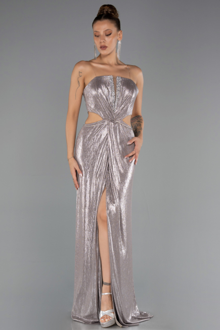 Abschlusskleid Lang Nerzbraun ABU6127