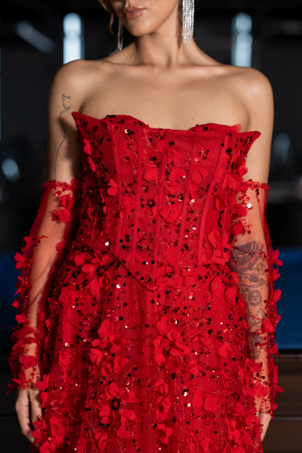 Abendkleid Lang Rot ABU5658