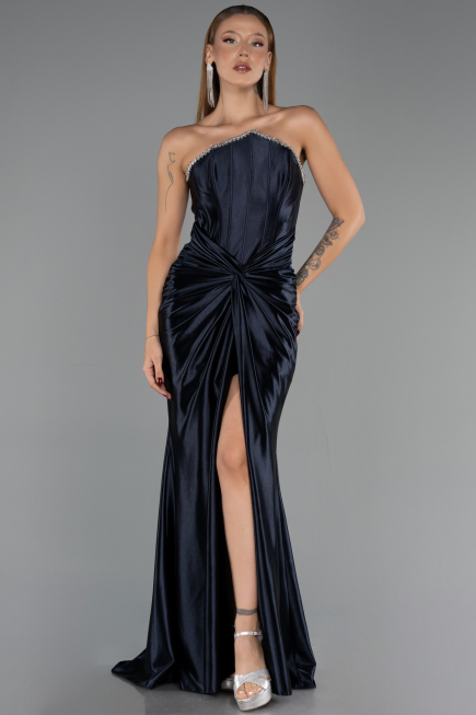 Abendkleid Lang Marineblau ABU6548