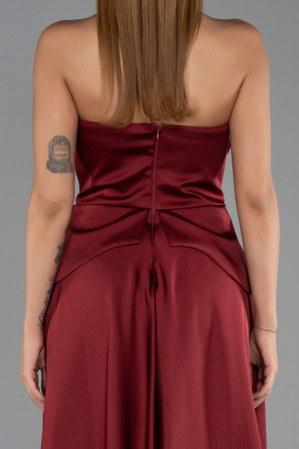 Abendkleid Lang Spitze Weinrot ABU5615