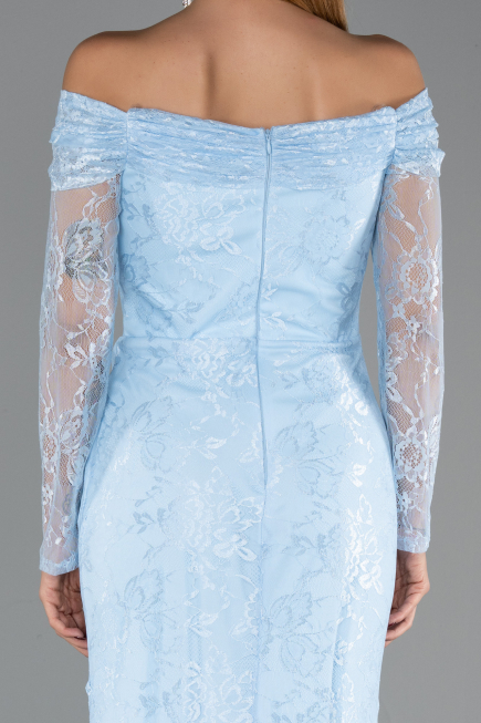 Abendkleid Lang Spitze Eisblau ABU5617
