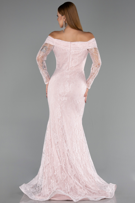 Abendkleid Lang Spitze Puder ABU5617