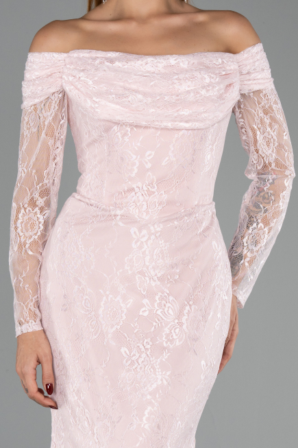 Abendkleid Lang Spitze Puder ABU5617