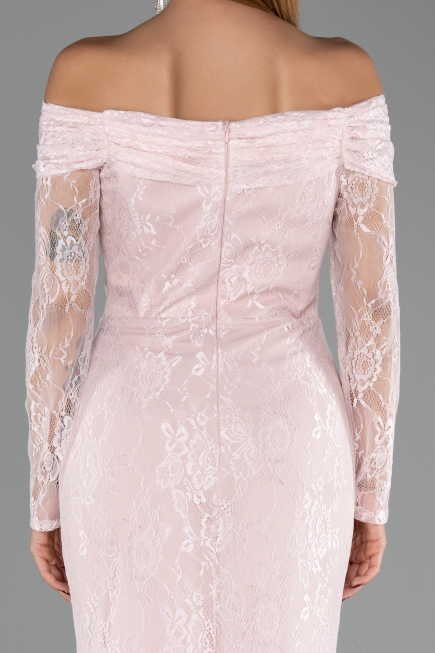 Abendkleid Lang Spitze Puder ABU5617