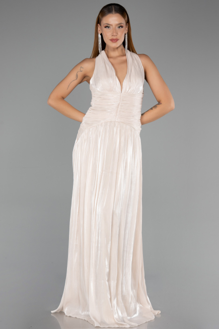 Abendkleid Lang Chiffon Beige ABU6551