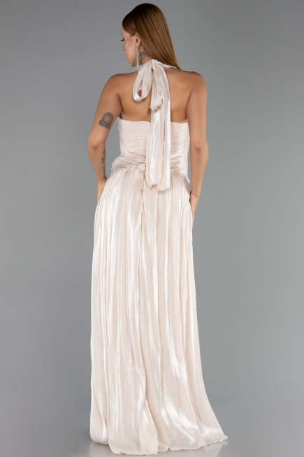 Abendkleid Lang Chiffon Beige ABU6551