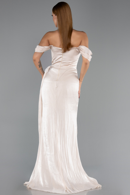 Abendkleid Lang Chiffon Beige ABU6496