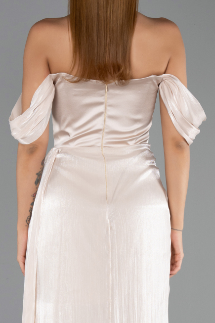 Abendkleid Lang Chiffon Beige ABU6496
