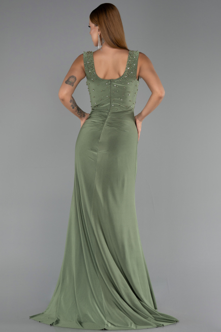 Abendkleid Lang Öl Grün ABU6552