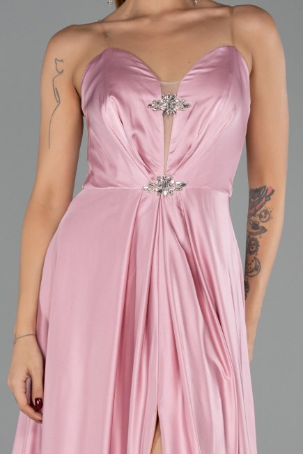 Abendkleid Lang Satin Puder ABU6553