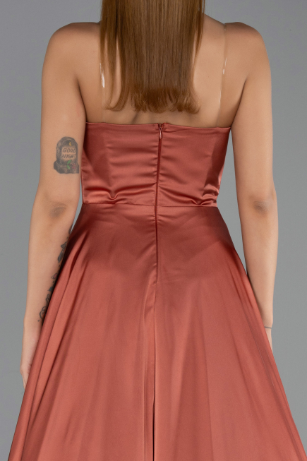Abendkleid Lang Satin Zimtfarben ABU6553