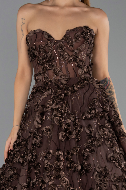 Abendkleid Lang Braun ABU6408