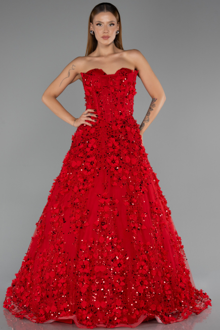 Abendkleid Lang Rot ABU5658