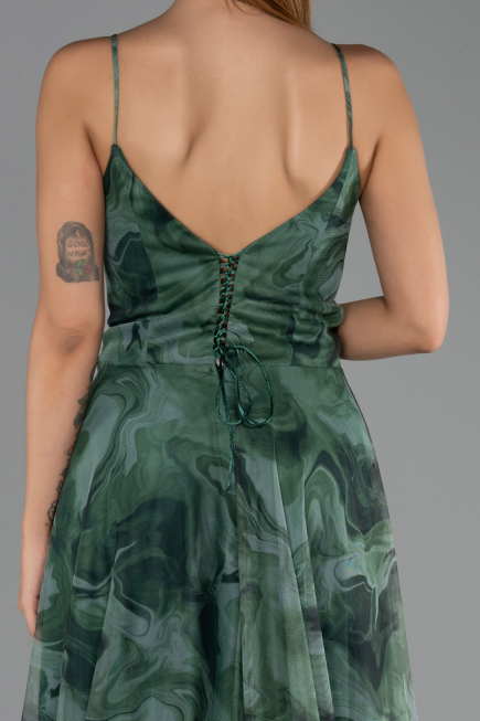 Abschlusskleid In Übergröße Lang Grün ABU6558