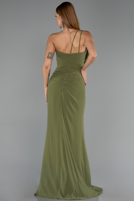 Abendkleid Lang Chiffon Öl Grün ABU6500