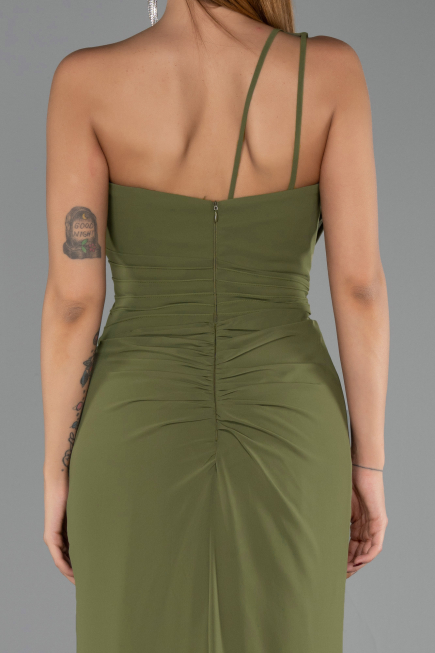 Abendkleid Lang Chiffon Öl Grün ABU6500