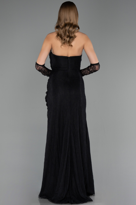 Abendkleid Lang Spitze Schwarz ABU6562
