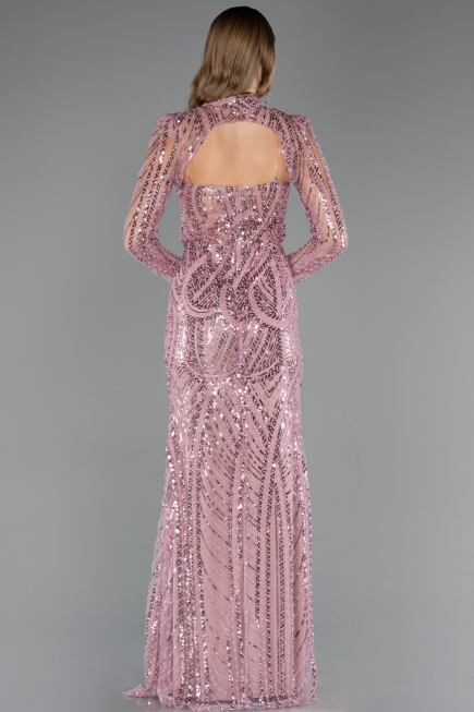 Abendkleid Lang Perlenbesetzt Puder ABU6564