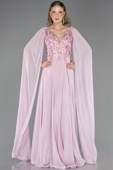 Abendkleid Lang Chiffon Puder ABU6566