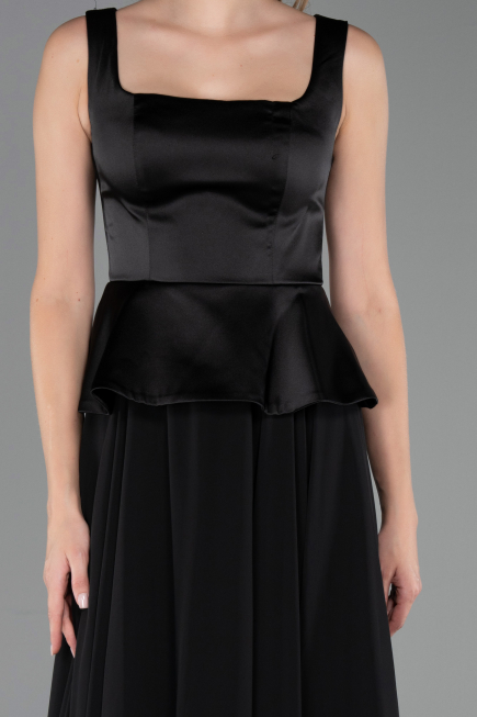 Abendkleid Lang Chiffon Schwarz ABU6568