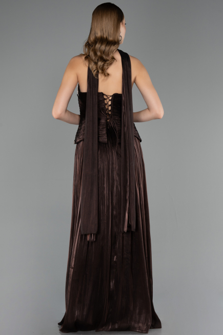Abendkleid Lang Chiffon Braun ABU6570