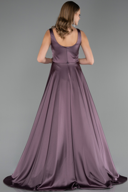 Kleider in Großen Größen Lang Satin Violett dunkel ABU6576