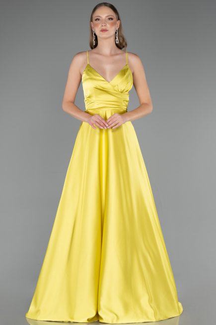 Abschlusskleid Lang Satin Pistaziengrün ABU6573