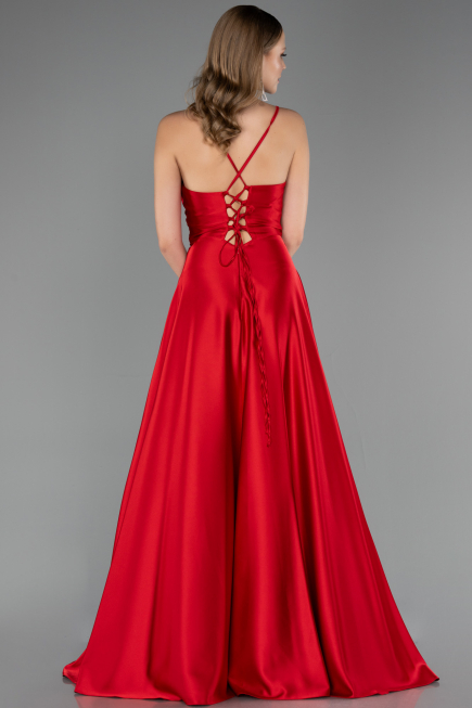 Abschlusskleid Lang Satin Rot ABU6573