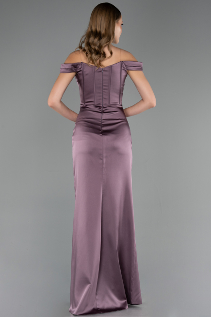 Abendkleid im Meerjungfrau-Stil Lang Satin Lavendel ABU6574