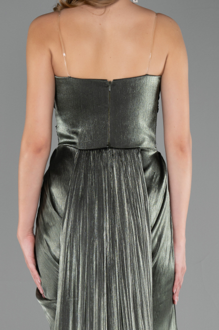 Abendgarderobe in Großen Größen Lang Chiffon Khaki ABU6582