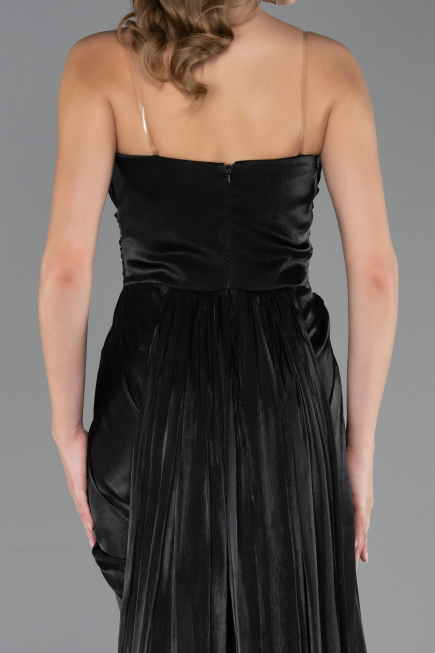 Abendgarderobe in Großen Größen Lang Chiffon Schwarz ABU6582