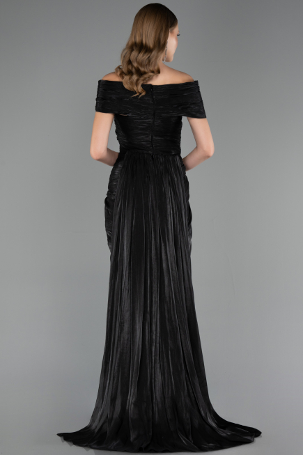Abendkleid Lang Chiffon Schwarz ABU6581