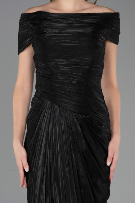 Abendkleid Lang Chiffon Schwarz ABU6581