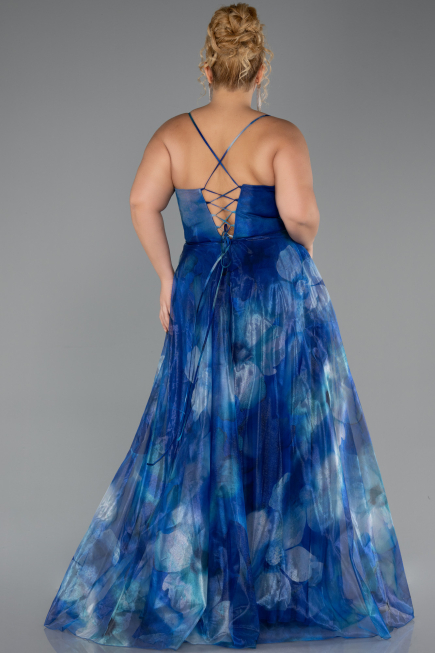 Abschlusskleid In Übergröße Lang Sächsischblau ABU6586