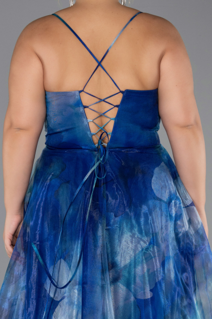 Abschlusskleid In Übergröße Lang Sächsischblau ABU6586