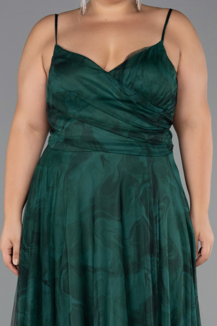 Abschlusskleid In Übergröße Lang Smaragdgrün ABU6558