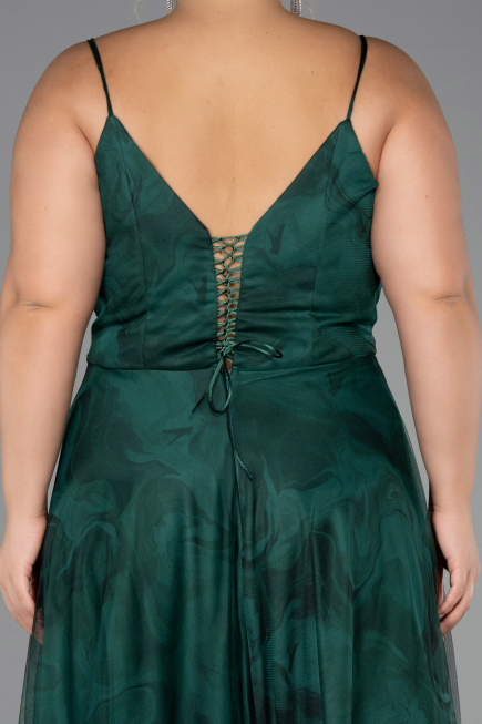 Abschlusskleid In Übergröße Lang Smaragdgrün ABU6558