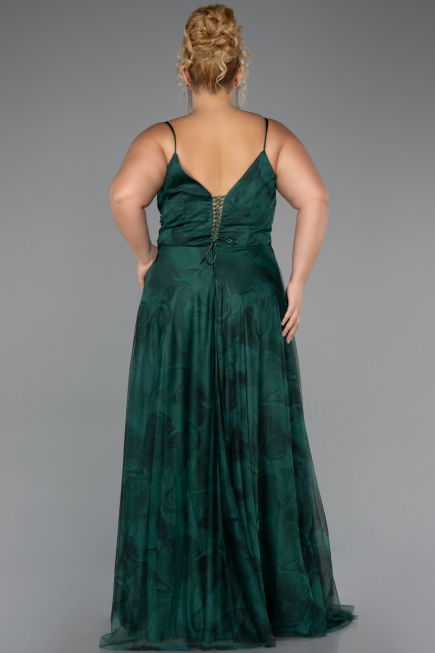 Abschlusskleid In Übergröße Lang Smaragdgrün ABU6558