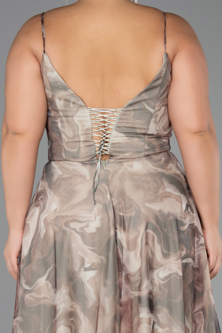 Abschlusskleid In Übergröße Lang Nerzbraun ABU6558