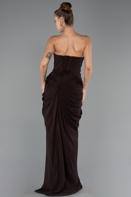 Abendkleid Lang Chiffon Braun ABU6589