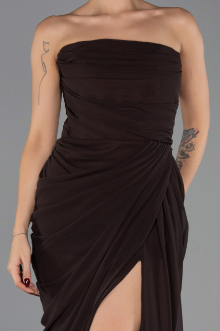 Abendkleid Lang Chiffon Braun ABU6589