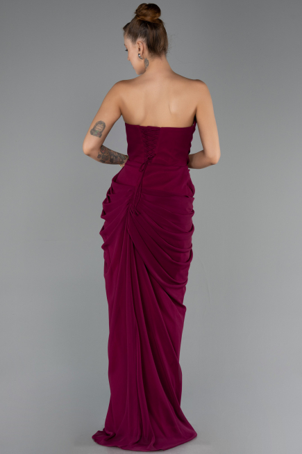 Abendkleid Lang Chiffon Pflaume ABU6589