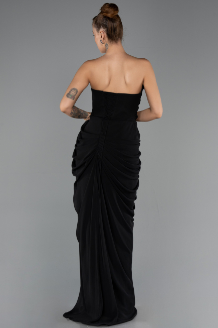 Abendkleid Lang Chiffon Schwarz ABU6589
