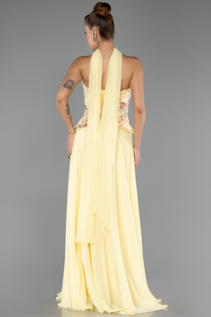 Abendkleid Lang Chiffon Gelb ABU6391